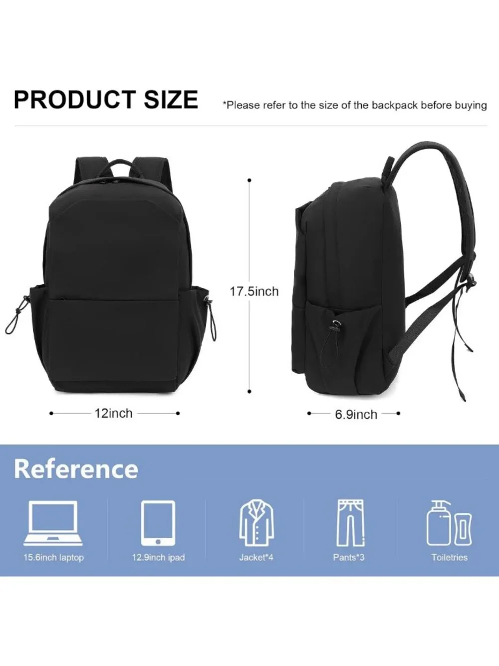 Lightweight Waterproof Laptop Backpack for Travel, Work, College, 15.6